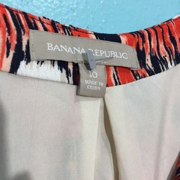 BANANA REPUBLIC BOHO WESTERN CORAL BELTED TIE DYE DRESS SZ 10 - Picture 7 of 8